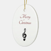 Musical Kersttreble Clef Symbol Typografie Keramisch Ornament (Links)