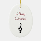 Musical Kersttreble Clef Symbol Typografie Keramisch Ornament (Voorkant)
