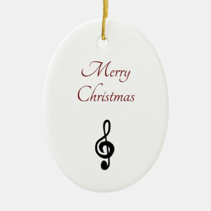 Musical Kersttreble Clef Symbol Typografie Keramisch Ornament