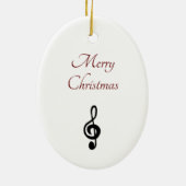 Musical Kersttreble Clef Symbol Typografie Keramisch Ornament (Achterkant)