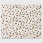 Musical KerstViolins Gold Muzieknoten Cadeaupapier (Vlak)