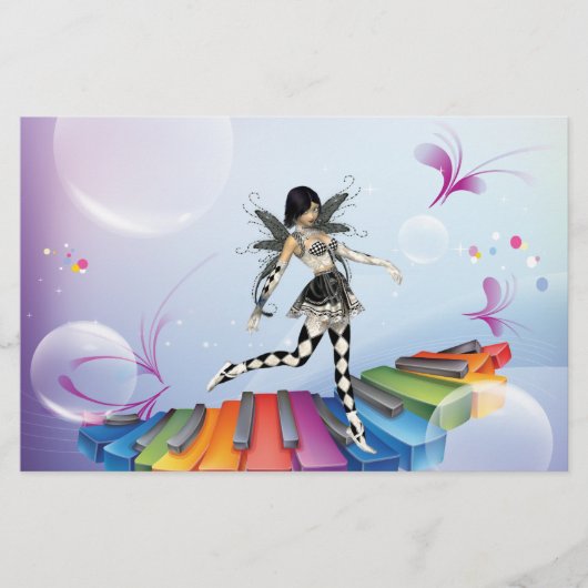 Musical Keyboard Faerie Briefpapier (Voorkant)
