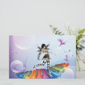 Musical Keyboard Faerie Briefpapier (Staand voorkant)
