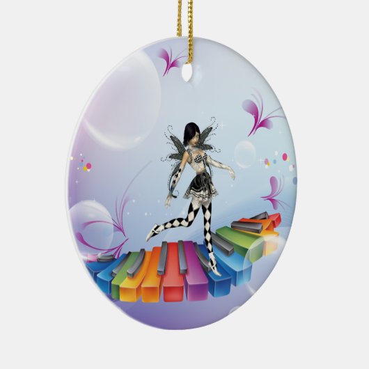 Musical Keyboard Faerie Keramisch Ornament (Rechts)