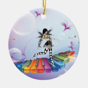 Musical Keyboard Faerie Keramisch Ornament