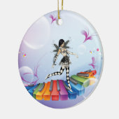 Musical Keyboard Faerie Keramisch Ornament (Links)