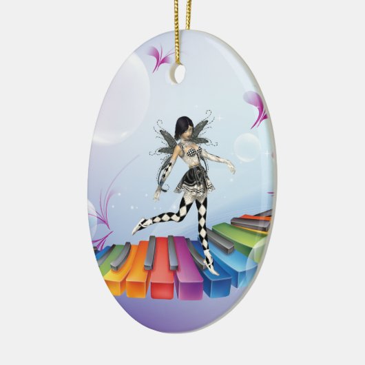 Musical Keyboard Faerie Keramisch Ornament (Links)