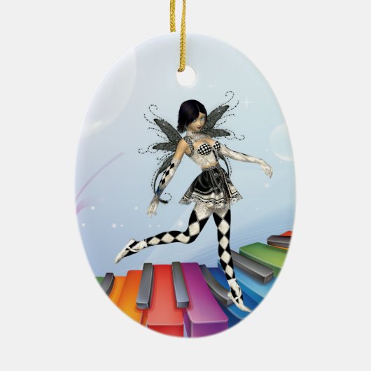 Musical Keyboard Faerie Keramisch Ornament (Achterkant)
