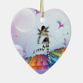 Musical Keyboard Faerie Keramisch Ornament (Rechts)