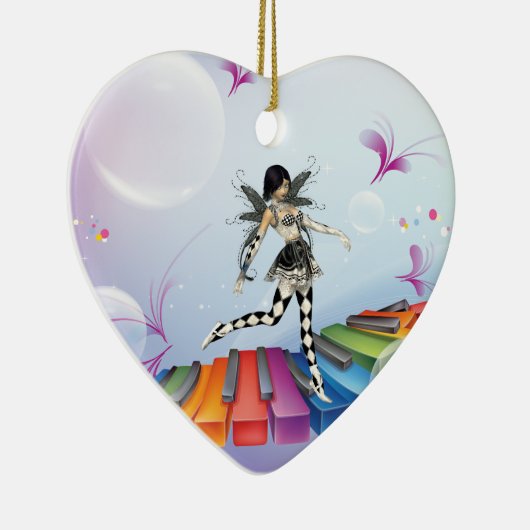 Musical Keyboard Faerie Keramisch Ornament (Rechts)