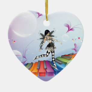 Musical Keyboard Faerie Keramisch Ornament
