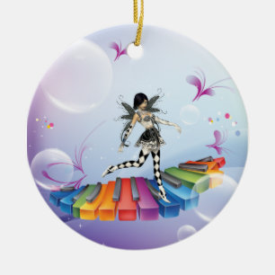 Musical Keyboard Faerie Keramisch Ornament