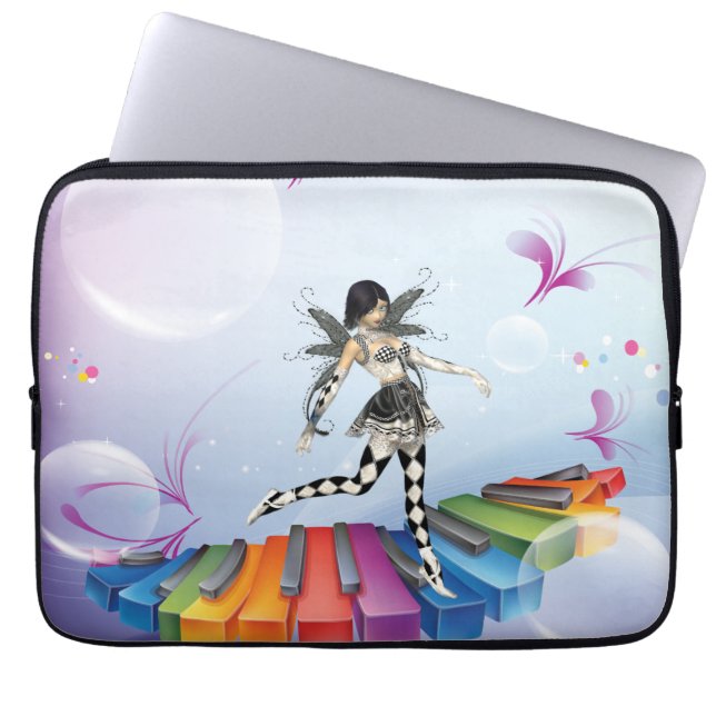 Musical Keyboard Faerie Laptop Sleeve (Voorkant)