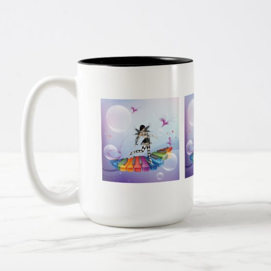 Musical Keyboard Faerie Tweekleurige Koffiemok (Links)