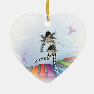 Musical Keyboard Faerie Vignette Keramisch Ornament