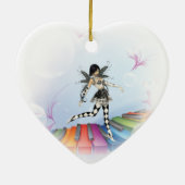 Musical Keyboard Faerie Vignette Keramisch Ornament (Achterkant)