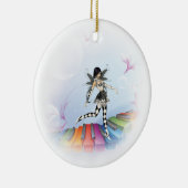 Musical Keyboard Faerie Vignette Keramisch Ornament (Rechts)