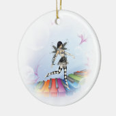 Musical Keyboard Faerie Vignette Keramisch Ornament (Links)