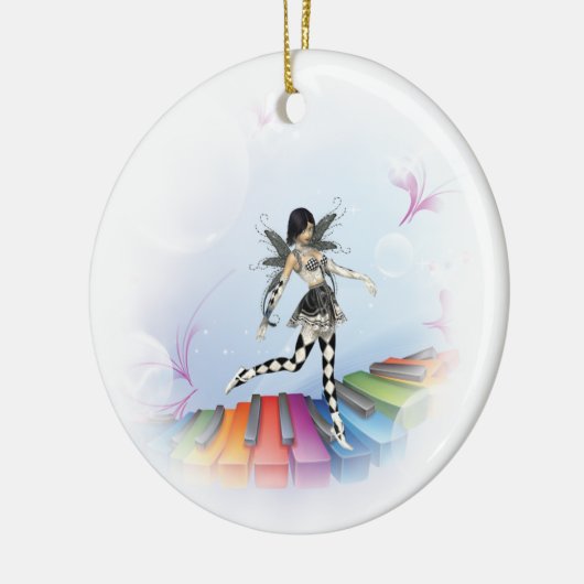 Musical Keyboard Faerie Vignette Keramisch Ornament (Links)