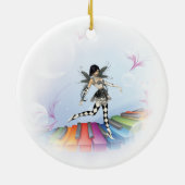 Musical Keyboard Faerie Vignette Keramisch Ornament (Achterkant)