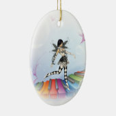 Musical Keyboard Faerie Vignette Keramisch Ornament (Rechts)