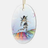 Musical Keyboard Faerie Vignette Keramisch Ornament (Links)