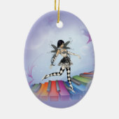 Musical Keyboard Faerie Vignette Keramisch Ornament (Achterkant)