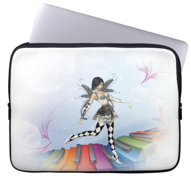 Musical Keyboard Faerie Vignette Laptop Sleeve (Voorkant)