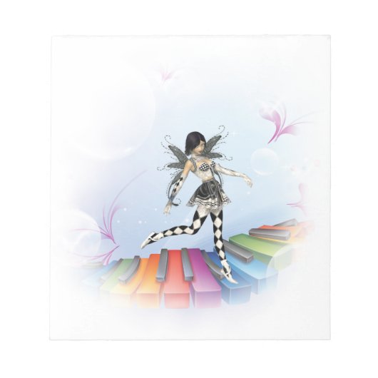 Musical Keyboard Faerie Vignette Notitieblok (Voorkant)