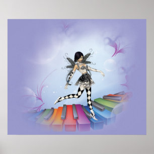 Musical Keyboard Faerie Vignette Poster