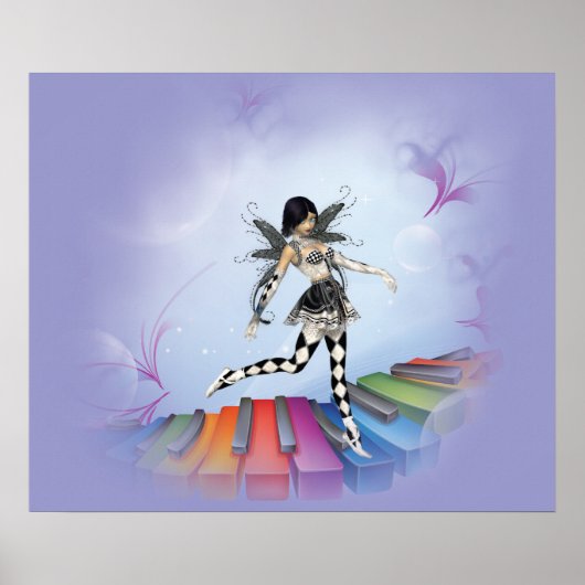 Musical Keyboard Faerie Vignette Poster (Voorkant)