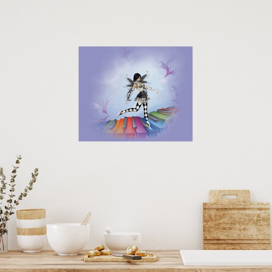 Musical Keyboard Faerie Vignette Poster (Keuken)