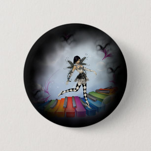 Musical Keyboard Faerie Vignette Ronde Button 5,7 Cm