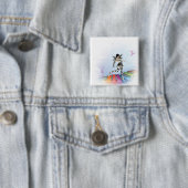 Musical Keyboard Faerie Vignette Vierkante Button 5,1 Cm (In situ)