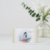 Musical Keyboard Faerie Vignette Visitekaartje (Staand voorkant)