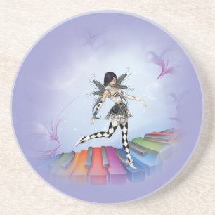 Musical Keyboard Faerie Vignette Zandsteen Onderzetter