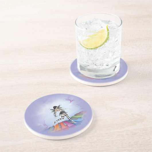 Musical Keyboard Faerie Vignette Zandsteen Onderzetter (Zijkant)