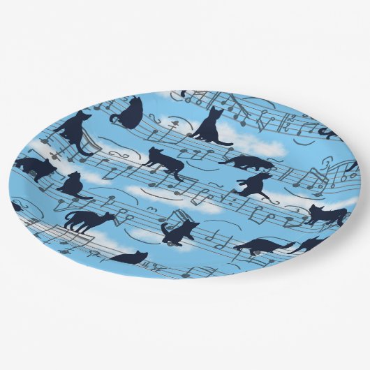 Musical kittens papieren bordje (Gekanteld)