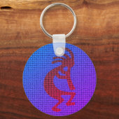 Musical Kokopelli Bright Coloful Flute Player Sleutelhanger (Voorkant)