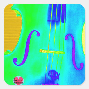 Musical Lifetimes Green Cello Square Sticker