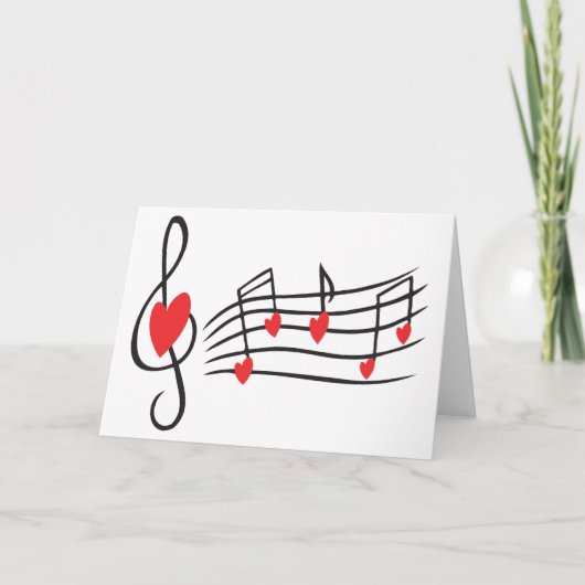 MUSICAL LOVE HEART NOTES FEESTDAGEN KAART (Voorkant)