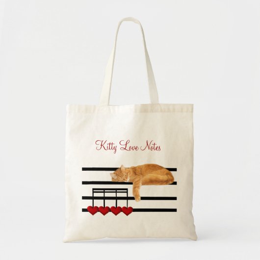 Musical love kitty cat tote bag (Voorkant)