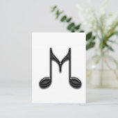Musical "M" Letter Briefkaart (Staand voorkant)
