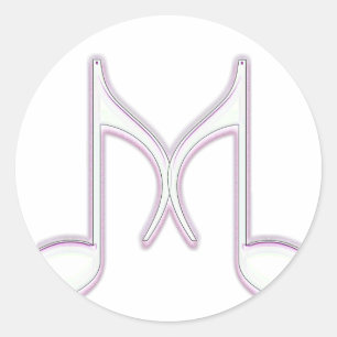 Musical "M" Letter Ronde Sticker
