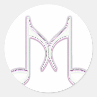 Musical "M" Letter Ronde Sticker