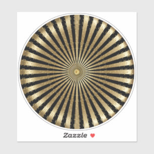 Musical Mandala Black en Gold Sticker
