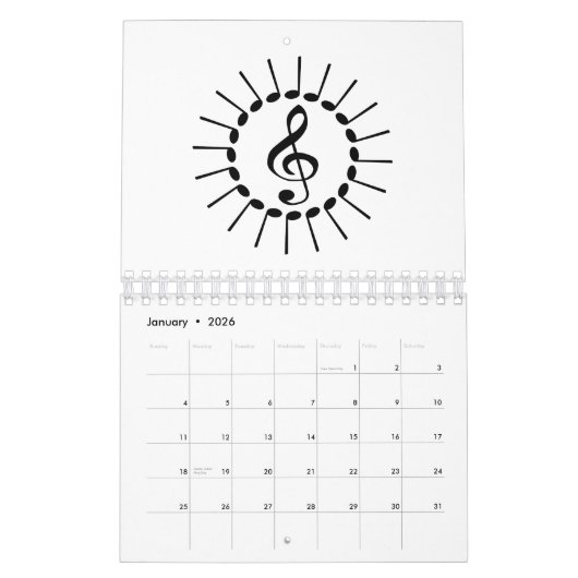 Musical Mandala Kalender (Jan 2026)