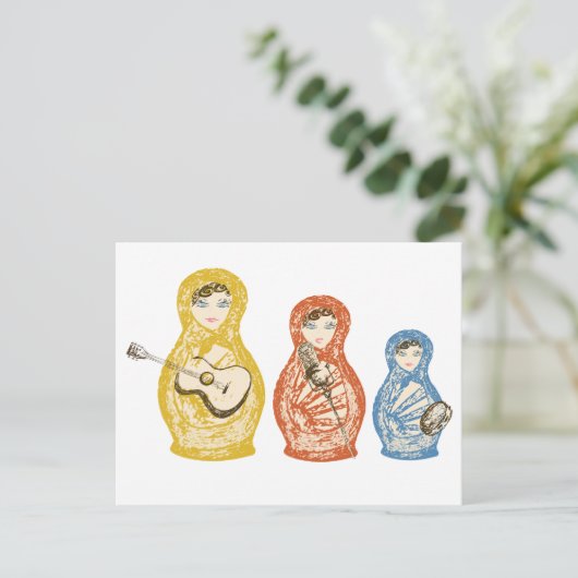 Musical Matryoshka Dolls Briefkaart (Staand voorkant)