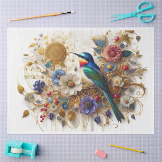 Musical Medley Song Bird Decoupage Tissuepapier (Craft)