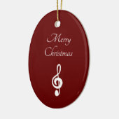 Musical Merry Kersttreble Clean Elegant Red Keramisch Ornament (Links)